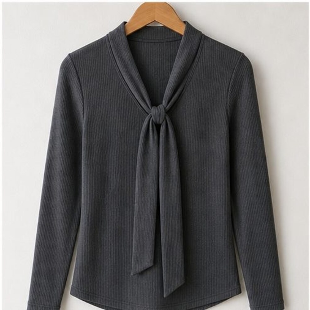 Charcoal Ruffle Blouse
